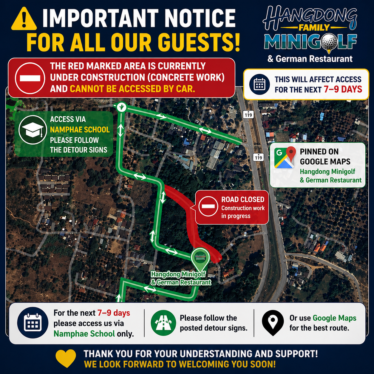 ⚠️ IMPORTANT NOTICE FOR ALL OUR GUESTS