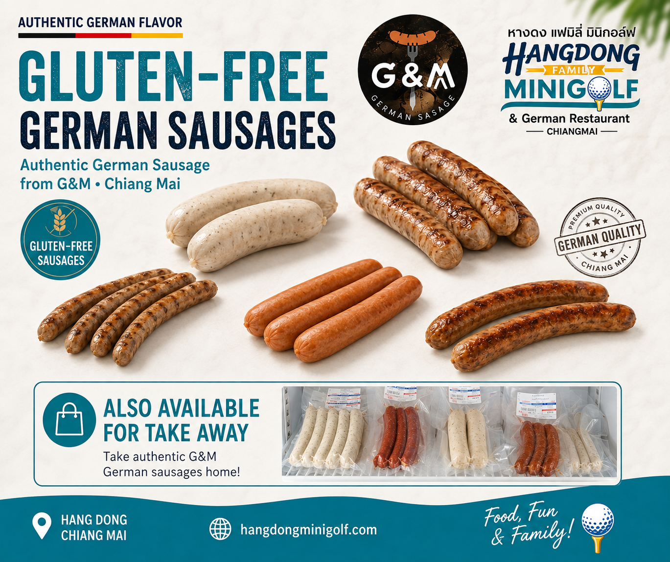 Gluten-Free German Sausages in Chiang Mai – Authentic German Flavor at Hangdong