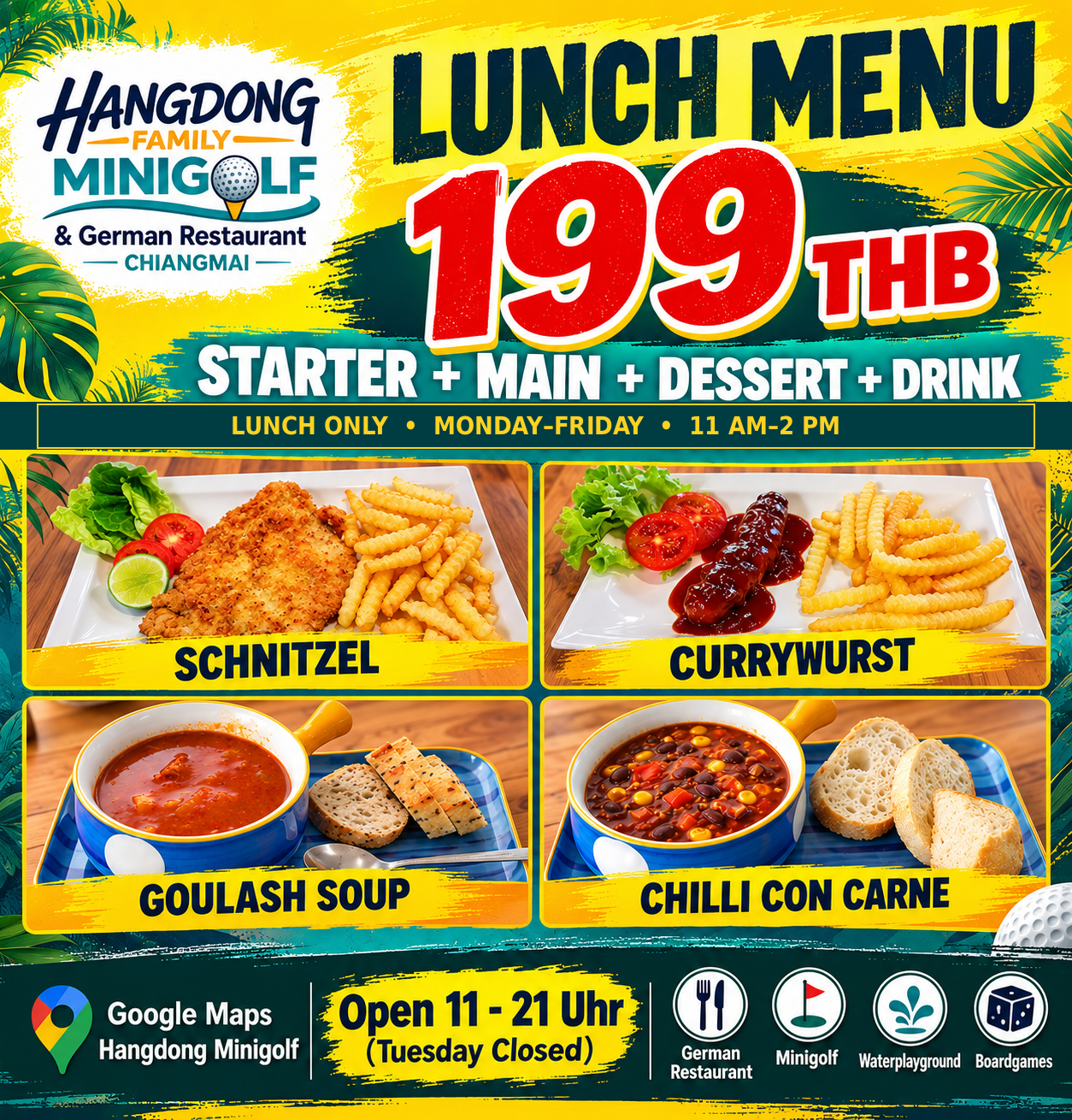 Affordable German Lunch in Chiang Mai – Complete Lunch Menu for Only 199 THB